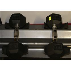 RUBBER HEX PAIR OF DUMBELLS 12LBS