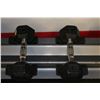 Image 1 : RUBBER HEX PAIR OF DUMBELLS 15LBS