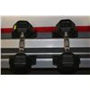 Image 1 : RUBBER HEX PAIR OF DUMBELLS 20LBS