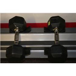 RUBBER HEX PAIR OF DUMBELLS 25LBS