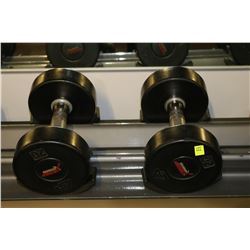 PAIR OF RUBBER DUMBELLS 20LBS