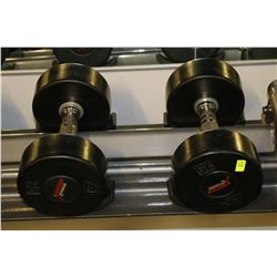 PAIR OF RUBBER DUMBELLS 25LBS