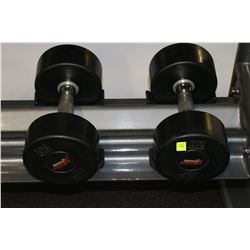 PAIR OF RUBBER DUMBELLS 30LBS