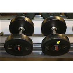 PAIR OF RUBBER DUMBELLS 35LBS