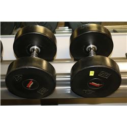 PAIR OF RUBBER DUMBELLS 45LBS