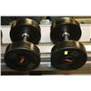 Image 1 : PAIR OF RUBBER DUMBELLS 45LBS