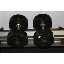 PAIR OF RUBBER DUMBELLS 55LBS