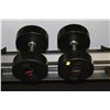 Image 1 : PAIR OF RUBBER DUMBELLS 55LBS