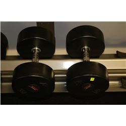 PAIR OF RUBBER DUMBELLS 65LBS