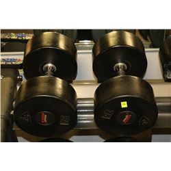 PAIR OF RUBBER DUMBELLS 75LBS