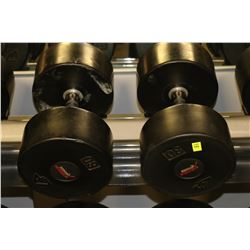 PAIR OF RUBBER DUMBELLS 80LBS