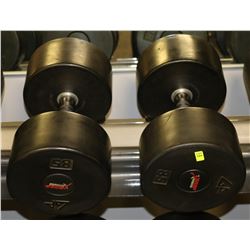 PAIR OF RUBBER DUMBELLS 85LBS