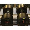 Image 1 : PAIR OF RUBBER DUMBELLS 85LBS