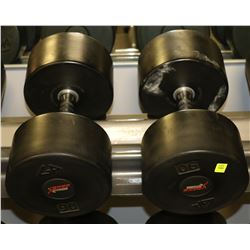 PAIR OF RUBBER DUMBELLS 90LBS