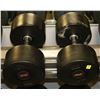 Image 1 : PAIR OF RUBBER DUMBELLS 90LBS