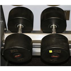 PAIR OF RUBBER DUMBELLS 100LBS