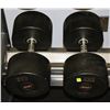 Image 1 : PAIR OF RUBBER DUMBELLS 100LBS