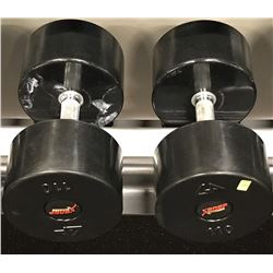 PAIR OF RUBBER DUMBELLS 110LBS
