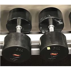 PAIR OF RUBBER DUMBELLS 115LBS