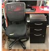 Image 1 : 3 DRAWER FILING CABINET WITH OFFICE CHAIR