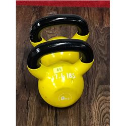 PAIR OF KETTLE BELLS 8KG