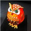 Image 1 : Faberge Owl Bejeweled Crystal Rhinestone Trinket Box Egg