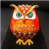 Image 2 : Faberge Owl Bejeweled Crystal Rhinestone Trinket Box Egg