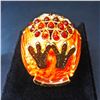 Image 4 : Faberge Owl Bejeweled Crystal Rhinestone Trinket Box Egg