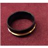 Image 3 : Ladies Titanium Black And Gold Engagement Ring