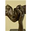 Image 2 : Signed Dali Abstract Female Sunshine Bronze Sculpture Marble Base Figure Statue