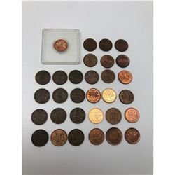 Lot Of 30+ Canadian Pennies 1928-2011