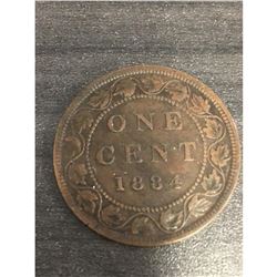 1884 C2 VF Canadian One Cent Coin