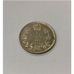 1914 Canadian Grade EF 5 Cent Coin