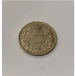 1919 Canadian Grade EF 10 Cent Coin