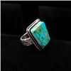 Image 3 : Turquoise Square Cut Ring with Silver Fitting