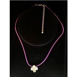 Simple, Cross Pink Necklace