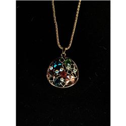 Designer gold/rhinestone necklace 12cnt