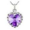 Image 2 : Austrian Crystal with Swarovski Elements - Violet heart necklace