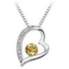 Image 1 : Austrian Crystal with Swarovski Elements - Heart w/ dark yellow gem inside