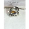 Image 2 : Austrian Crystal with Swarovski Elements - Heart w/ dark yellow gem inside