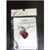 Image 1 : Austrian Crystal with Swarovski Elements - Red heart necklace