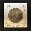 Image 1 : 1900 USA 50c SILVER BARBER (PHILADELPHIA MINTED)