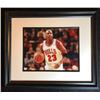 Image 1 : RARE MICHAEL JORDAN SIGNED CHICAGO BULLS 11 X 14 DESIGNER FRAMED (GLOBAL COA)