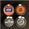 Image 2 : 4 SIGNED NHL HOCKEY PUCKS (BABCOCK, SCHNEIDER,LUPAL JOHNSON)
