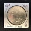 Image 1 : 1878 USA MORGAN SILVER DOLLAR (MINTED SAN FRANCISCO) UNCIRCULATED