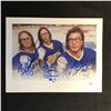 Image 1 : SLAP SHOTS TRIPLE SIGNED HANSON BROTHERS SIGNED 8 X 10 PRINT (JSA COA)