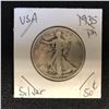Image 1 : 1935 USA SILVER HALF DOLLAR (PHILADELPHIA MINTED)