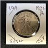 Image 1 : 1938 USA SILVER HALF DOLLAR (PHILADELPHIA MINTED)