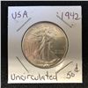 Image 1 : 1942 USA SILVER HALF DOLLAR (UNCIRCULATED)
