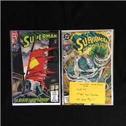 DC COMICS BOOK LOT (SUPERMAN #75/ SUPERMAN THE MAN OF STEEL #18)